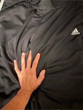 adidas Black Jogger Pants with White Logo